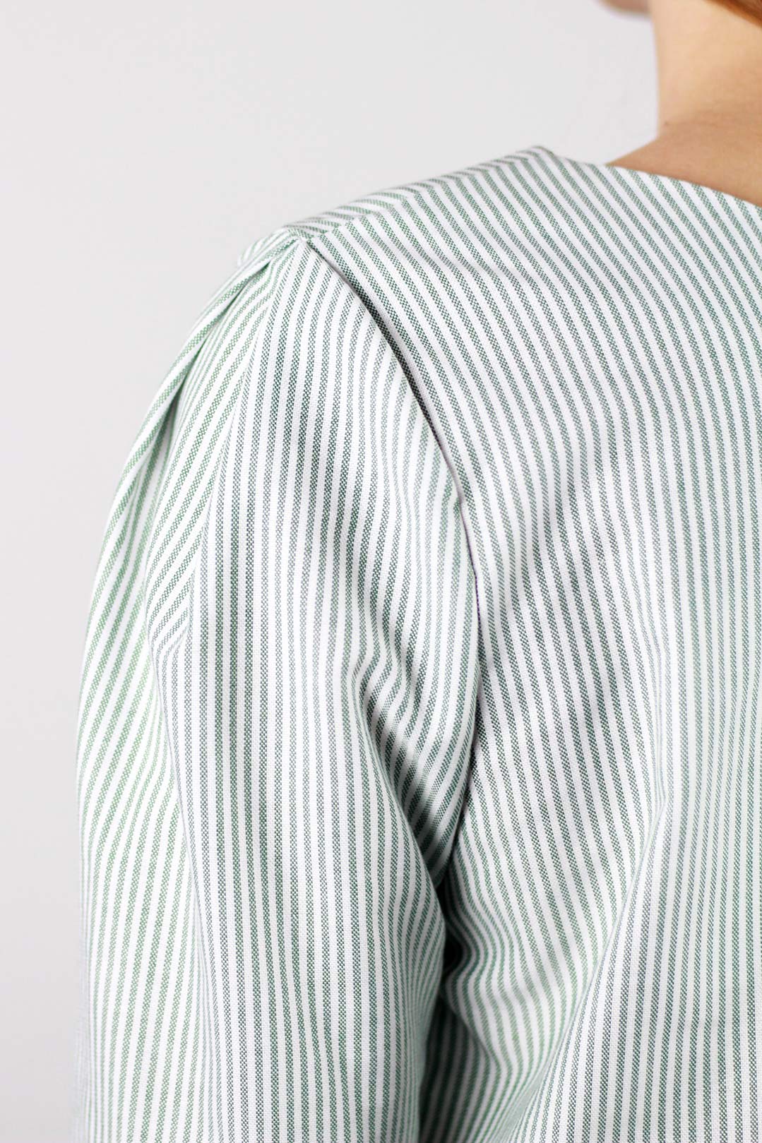 Top rayé vert et blanc en coton OEKO-TEX - Margot 3