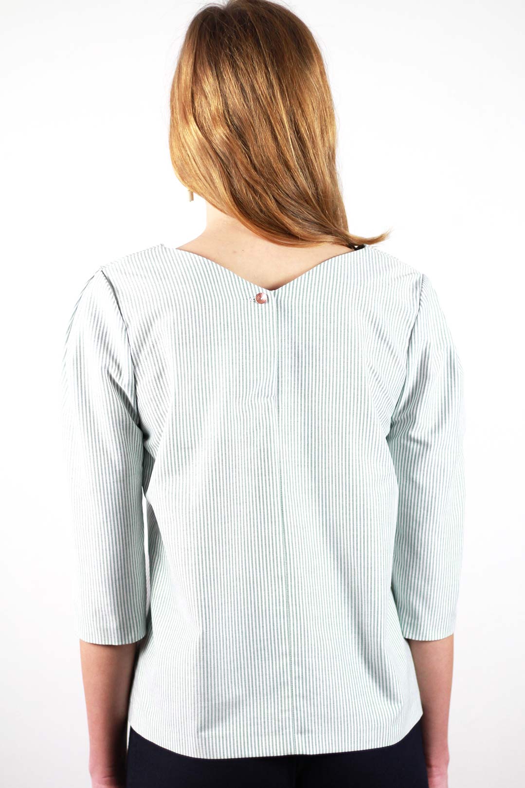 Top rayé vert et blanc en coton OEKO-TEX - Margot 4