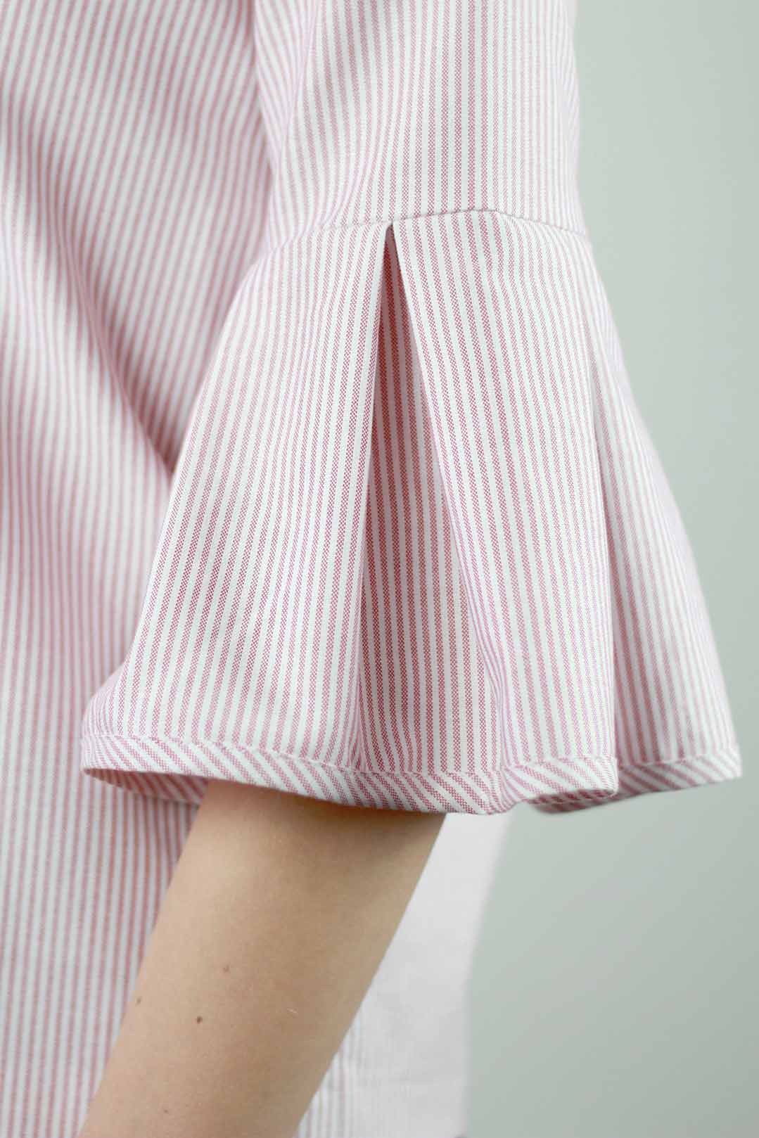 Top rouge et blanc à volants en coton OEKO-TEX - Julie 4