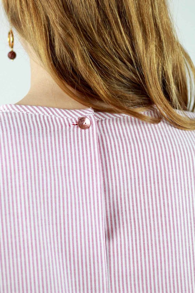 Top rouge et blanc à volants en coton OEKO-TEX - Julie 5