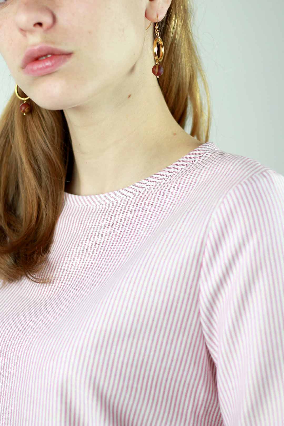 Top rouge et blanc à volants en coton OEKO-TEX - Julie 6