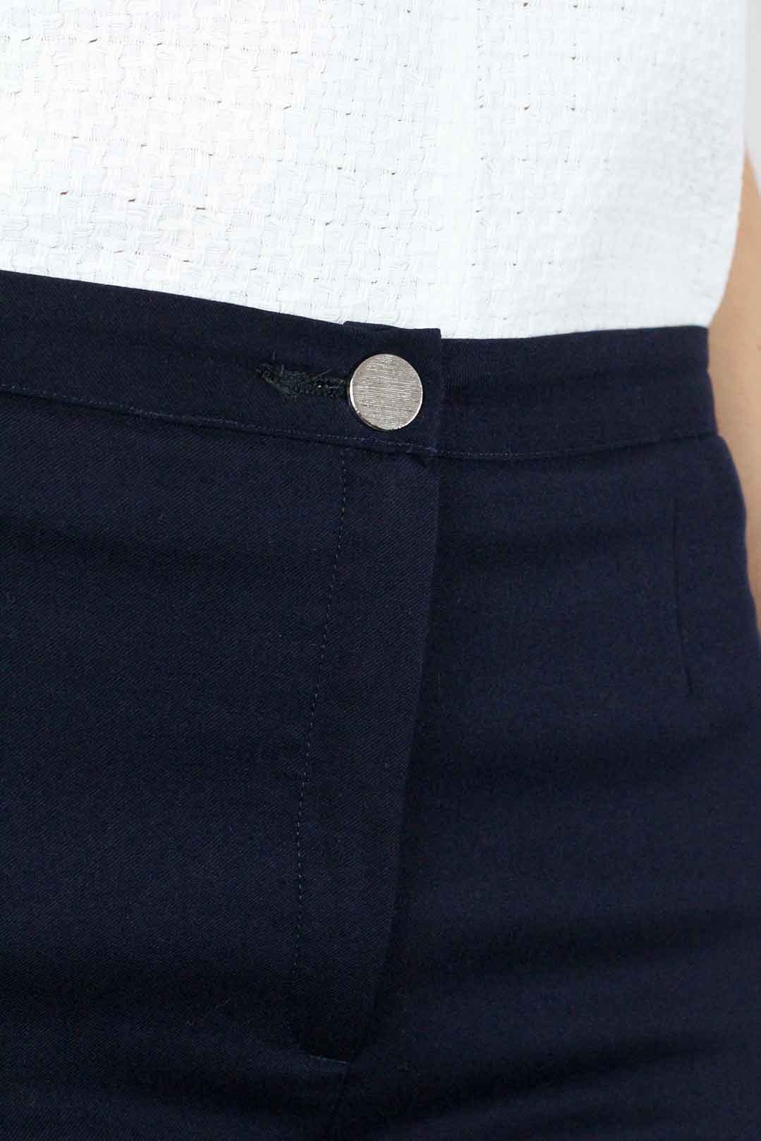 Pantalon bleu marine coupe droite en laine - Victoire 6