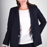 Veste tailleur bleu marine en flanelle - Marie-Anne 3