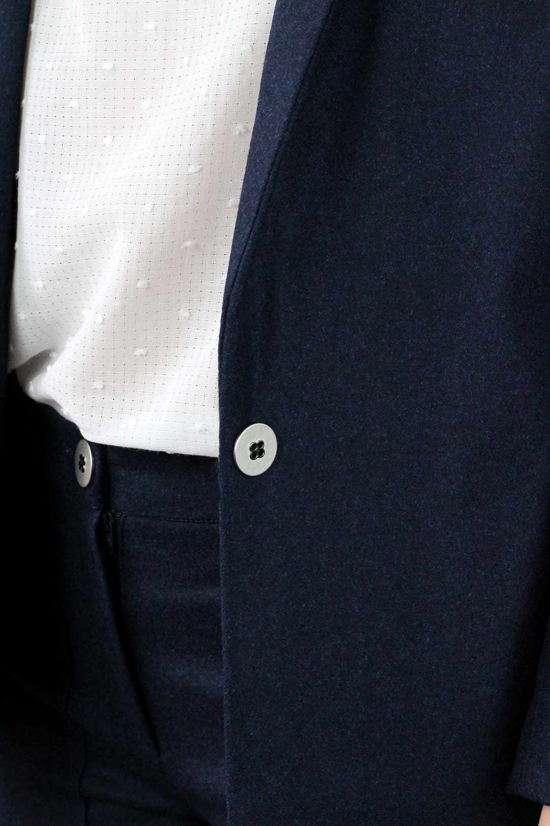 Veste tailleur bleu marine en flanelle - Marie-Anne 4