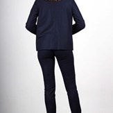Veste tailleur bleu marine en flanelle - Marie-Anne 7