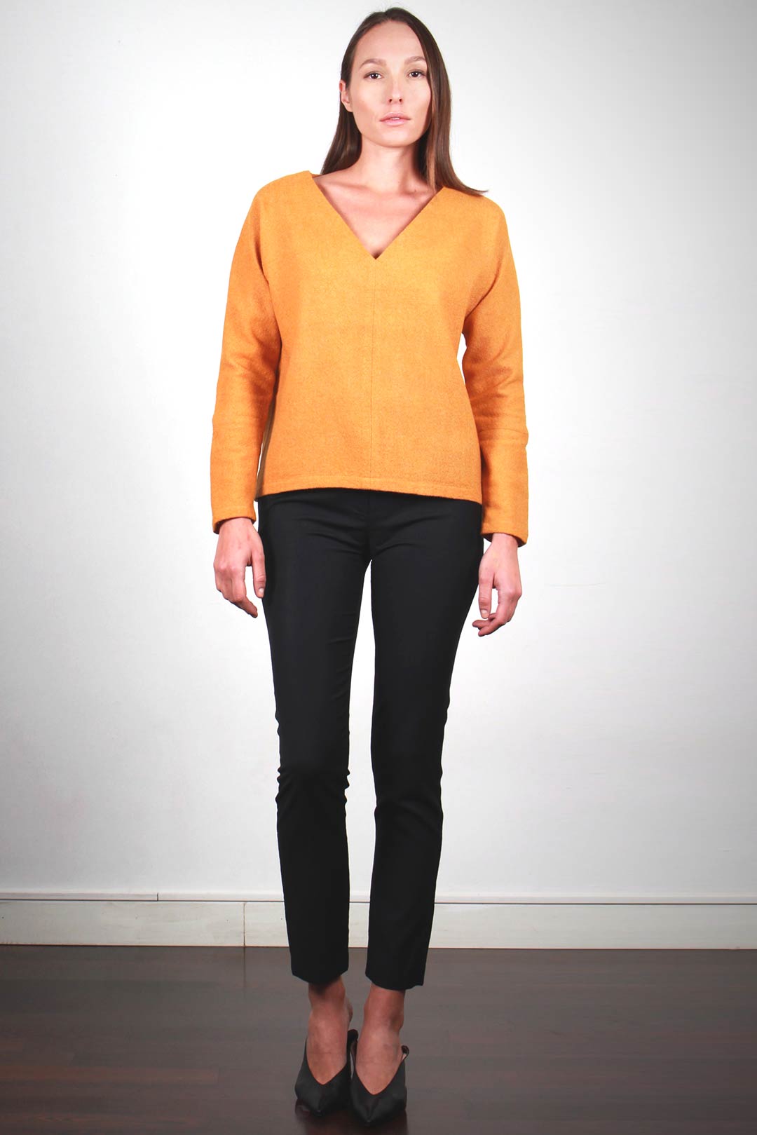 Pull moutarde en laine vierge - Edith 6