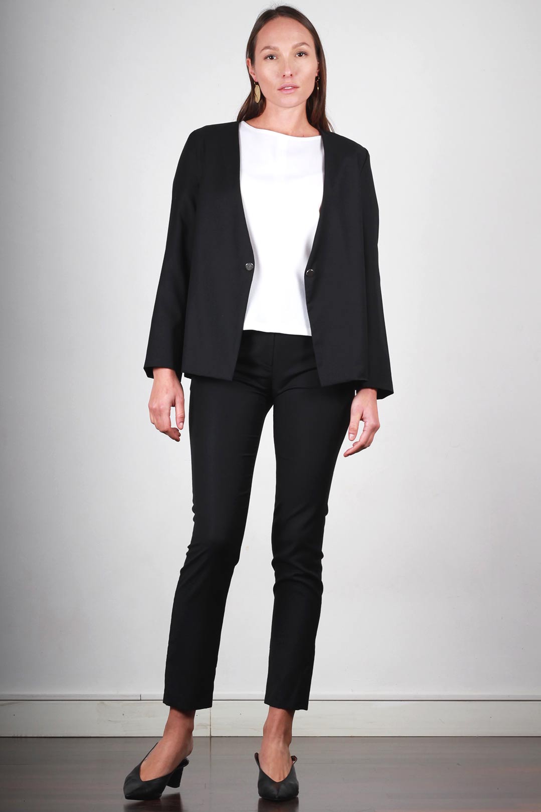 Veste de tailleur noire en laine froide - Jeanne 3