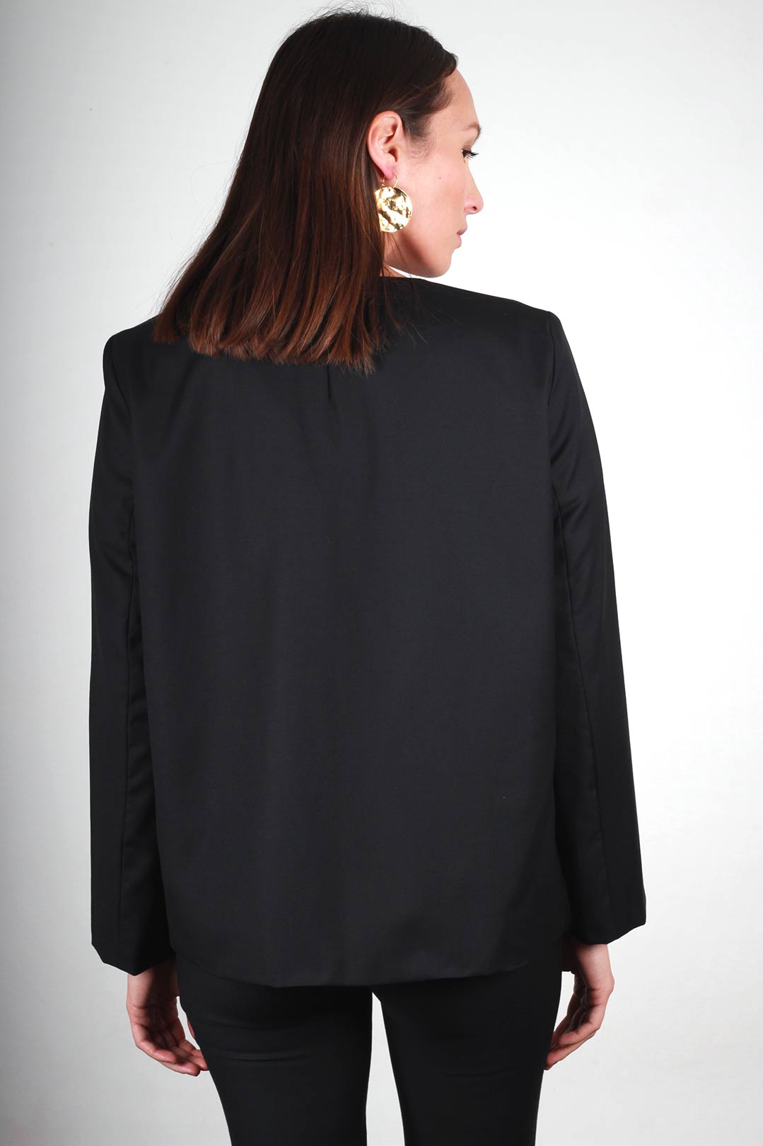 Veste de tailleur noire en laine froide - Jeanne 4