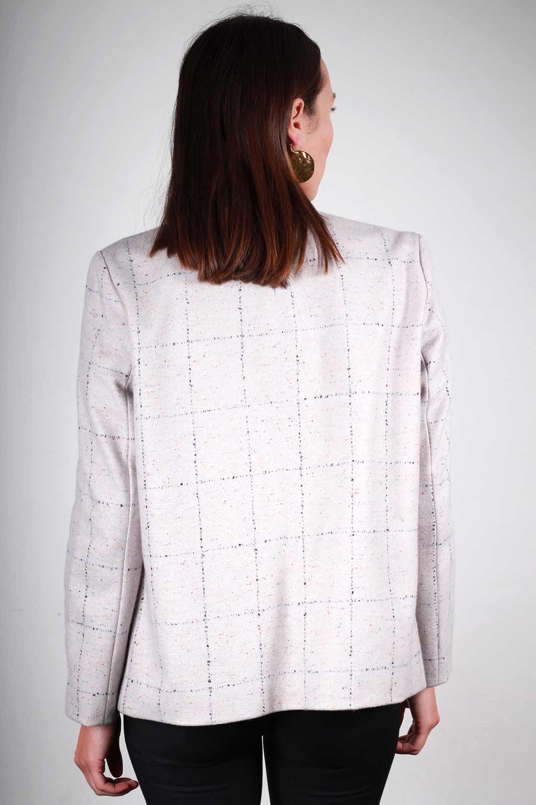 Veste grise à carreaux en laine - Jeanne 6