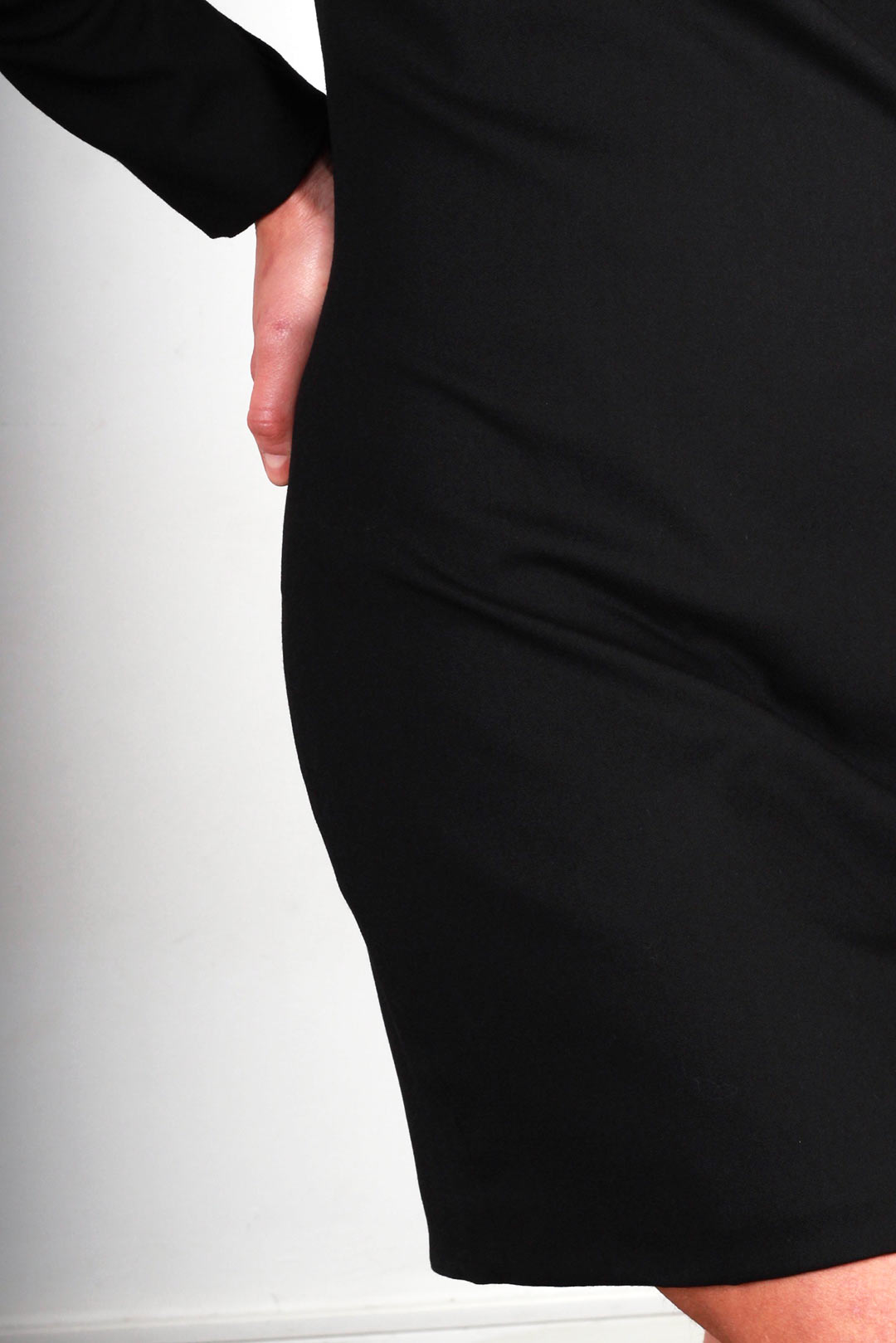 Robe noire manches longues en laine - Agathe 6