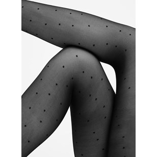 Collants noirs à pois recyclé ultra-résistant - Doris Dots - 40 deniers