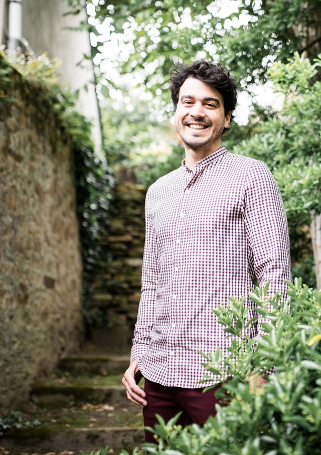 Chemise MONTLIMART - Col Mao - Carreaux myrtille 2