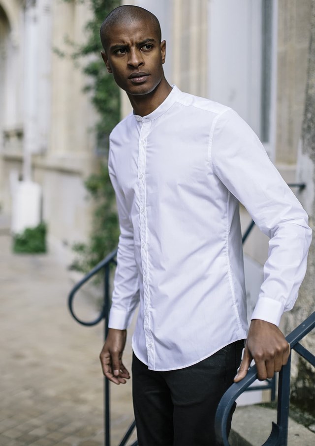 Chemise SAINT-PIERRE - Made in France - Col Mao - Blanc 3