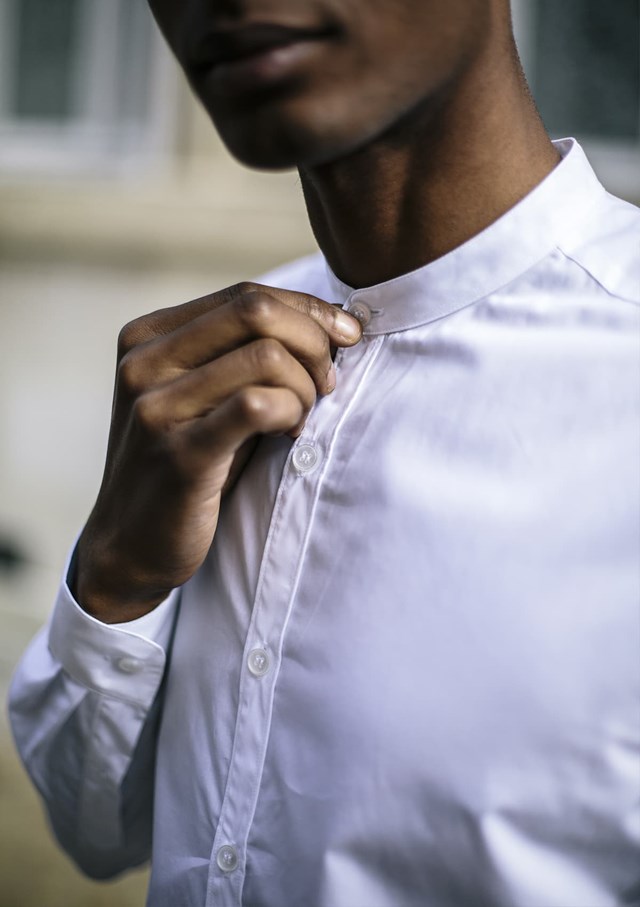 Chemise SAINT-PIERRE - Made in France - Col Mao - Blanc 4