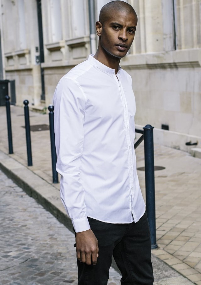 Chemise SAINT-PIERRE - Made in France - Col Mao - Blanc 5