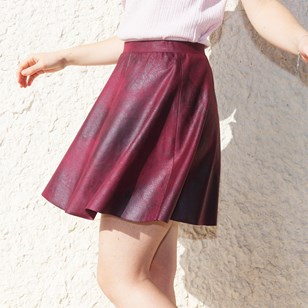Jupe patineuse bordeaux