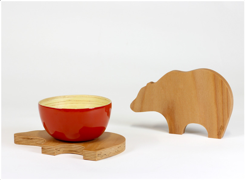 Dessous de plat cannelle fabriqué en France dans le Jura à partir de hêtre issu de forêt gérée durab