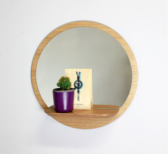 Miroir mural fabriqué en France à partir de bois issu de forêt gérée durablement