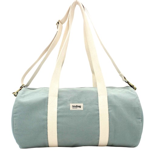 Sac polochon SIMON, avec bandoulière, vert sauge, coton bio