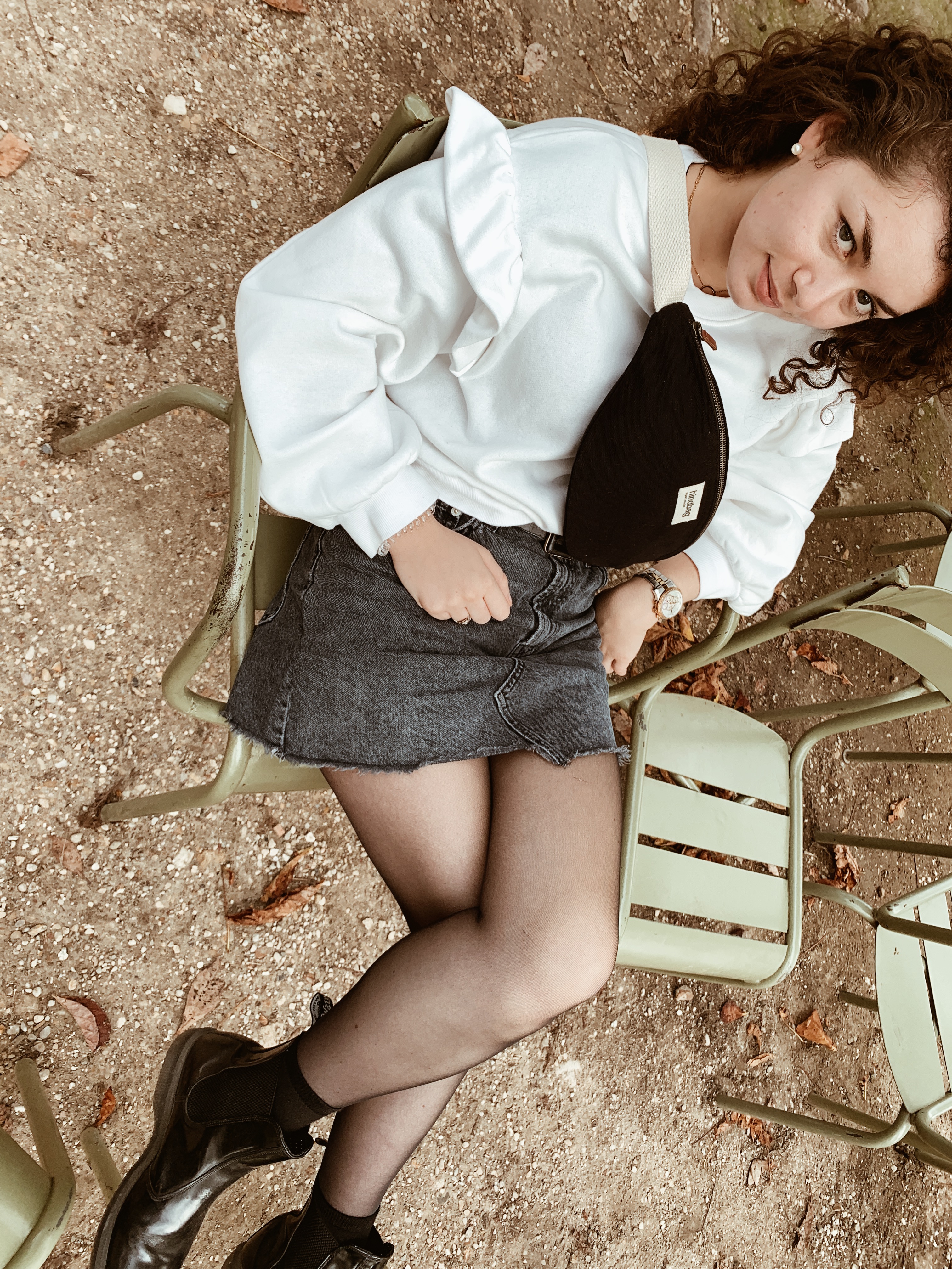 Sac banane OLIVIA, noir, coton bio 3