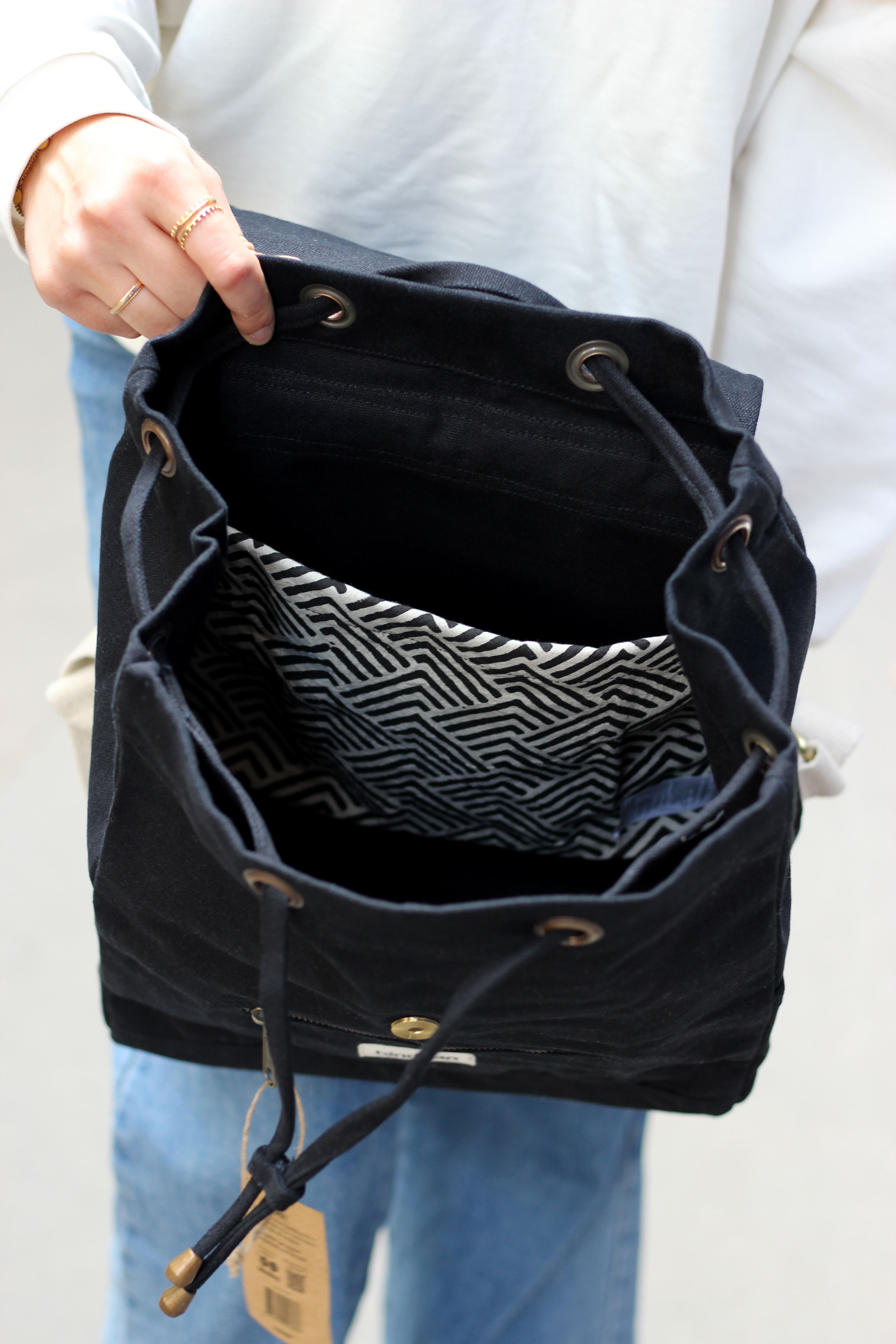 Sac à dos ELIOT, noir, coton bio 4