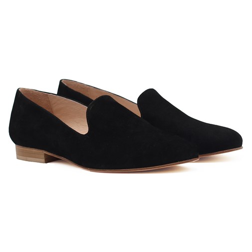 Slippers classiques cuir daim noir