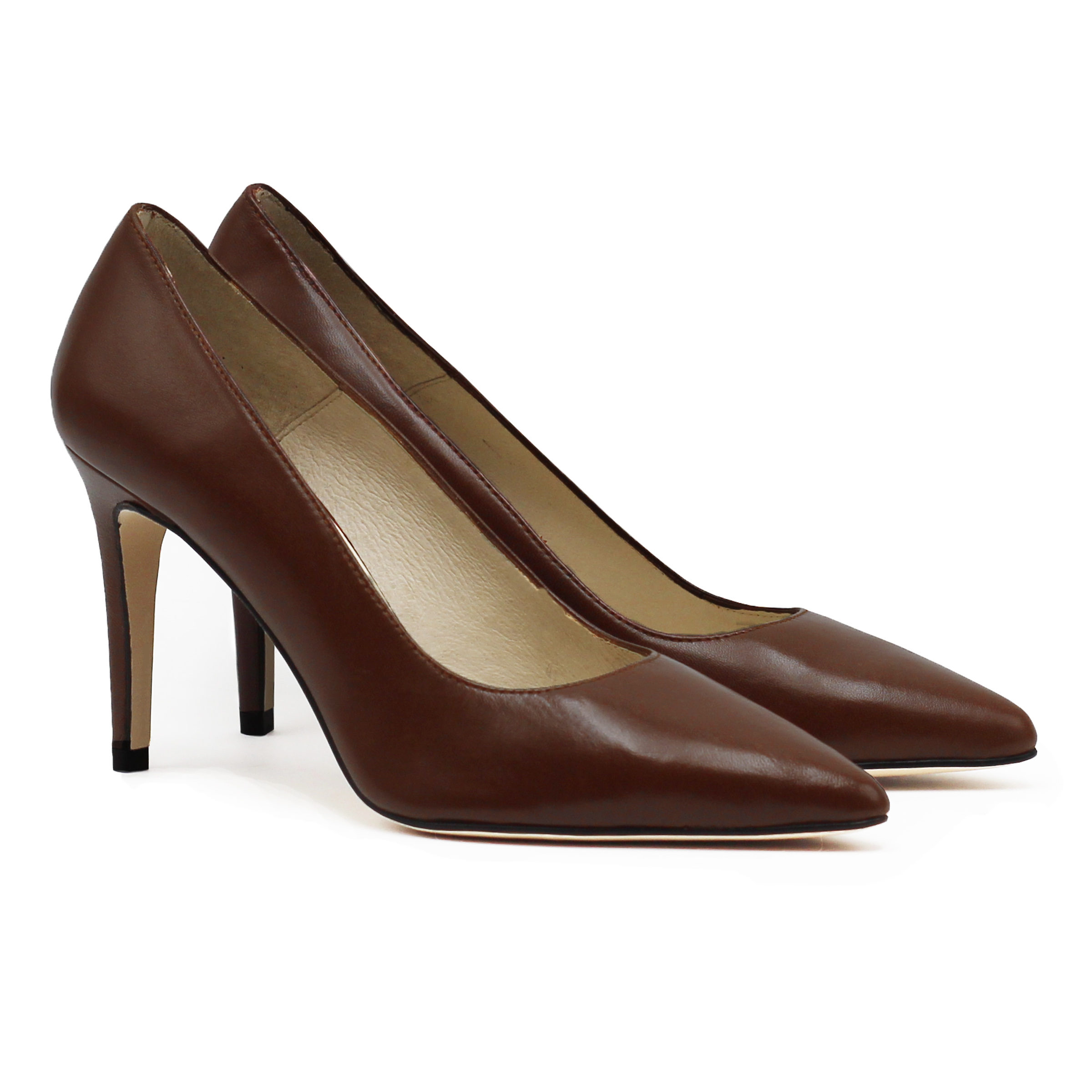 Escarpins cuir marron best sale