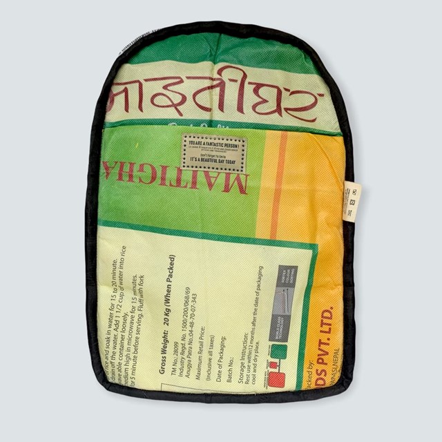 intérieur upcyclé en sac de riz alternative zero dechet