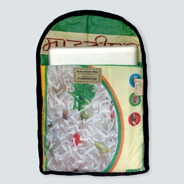 intérieur upcyclé en sac de riz alternative zero dechet