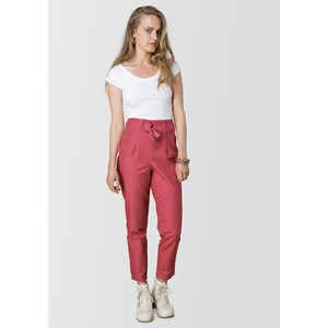Pantalon taille haute rose