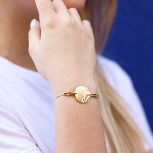 BRACELET COQUILLAGE CRÈME OR