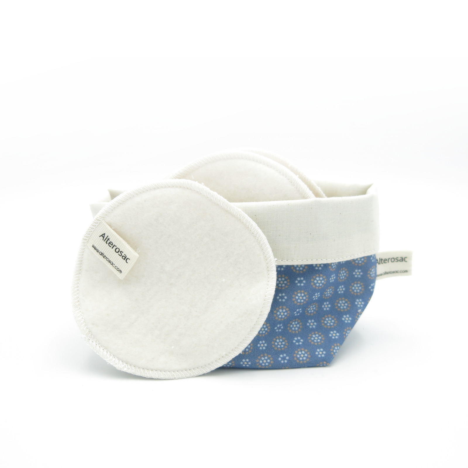 10 cotons démaquillants bio lavables et réutilisables avec panier de rangement 5