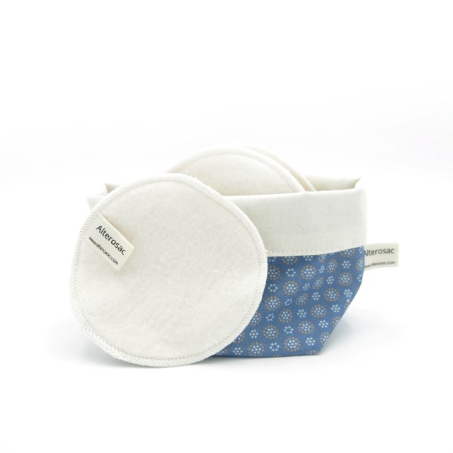 10 cotons démaquillants bio lavables et réutilisables avec panier de rangement 5