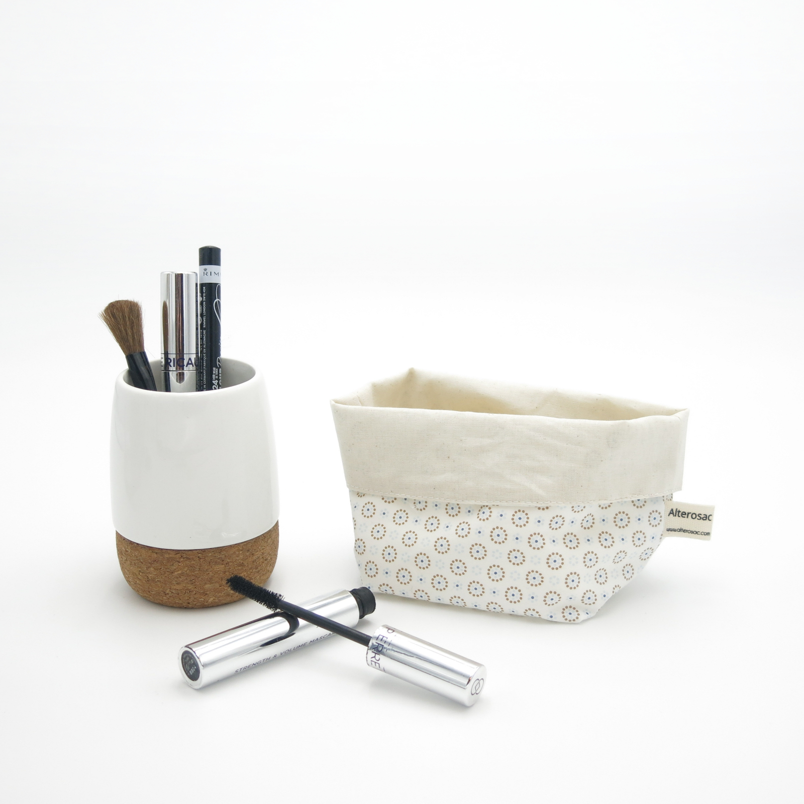 Panier de rangement réversible pour cotons démaquillants lavables 3