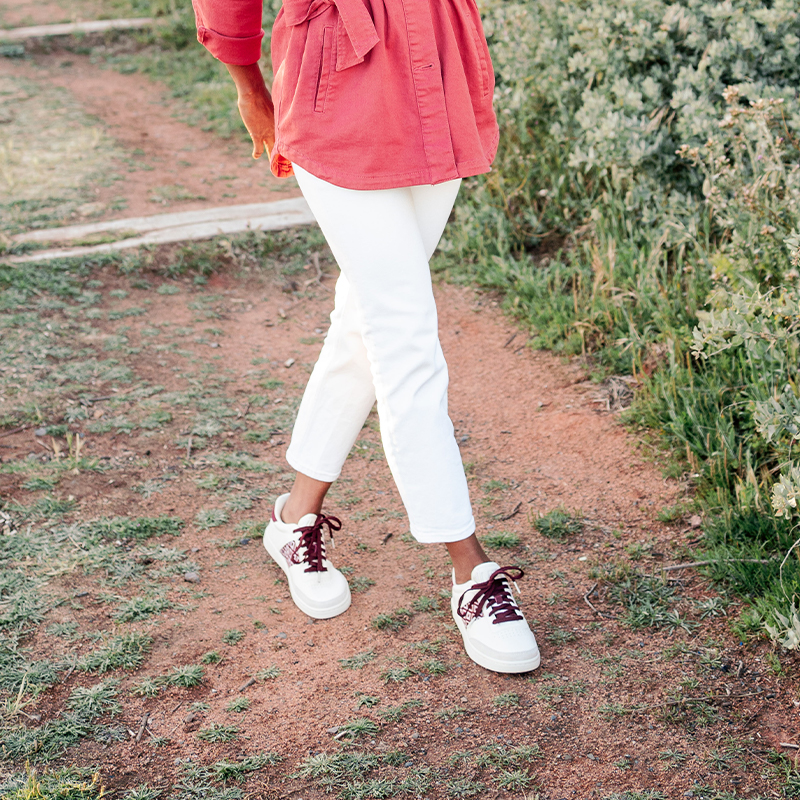 Basket rétro en cuir beige - N’go 6