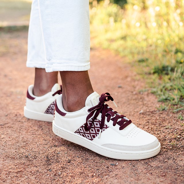 Basket rétro en cuir beige - N’go 7