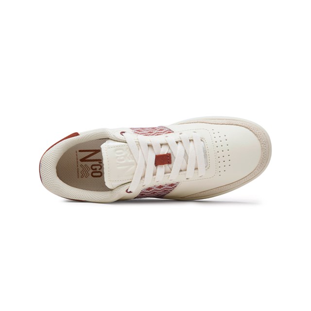 Basket rétro en cuir beige - N’go 5