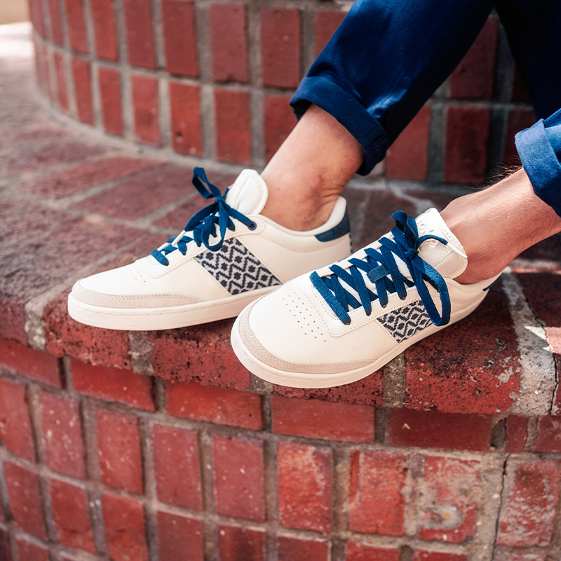 Basket rétro en cuir beige - N’go 6