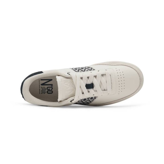 Basket rétro en cuir beige - N’go 10