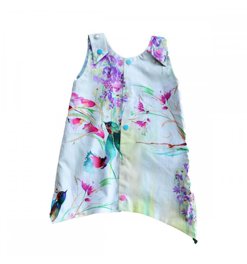 Robe évasée évolutive en coton bio - Kolibri 2