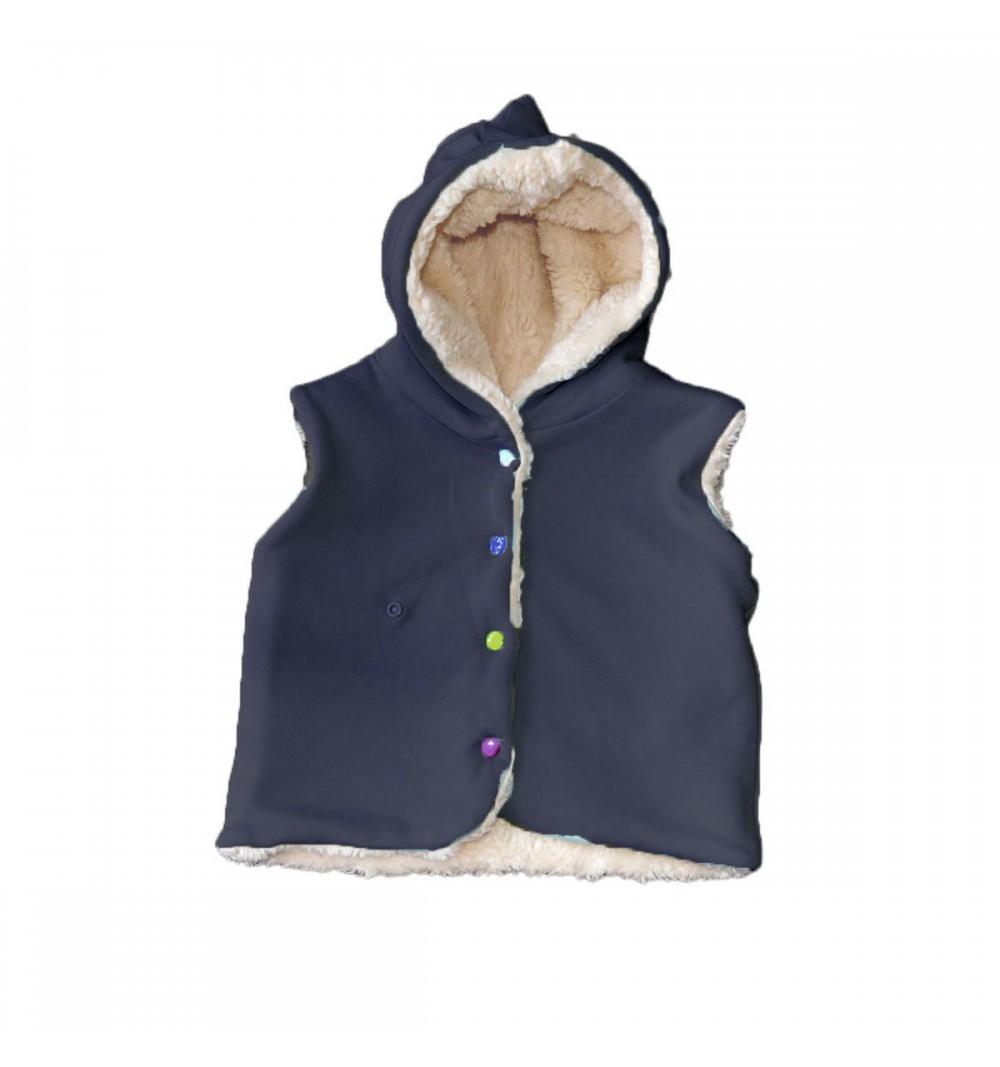 Veste sans manches en coton bio - Réversible et évolutive 15