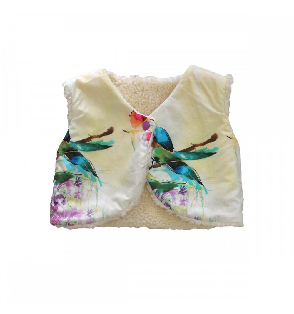 Gilet réversible et évolutif en coton bio - Berger doublure imprimée 3