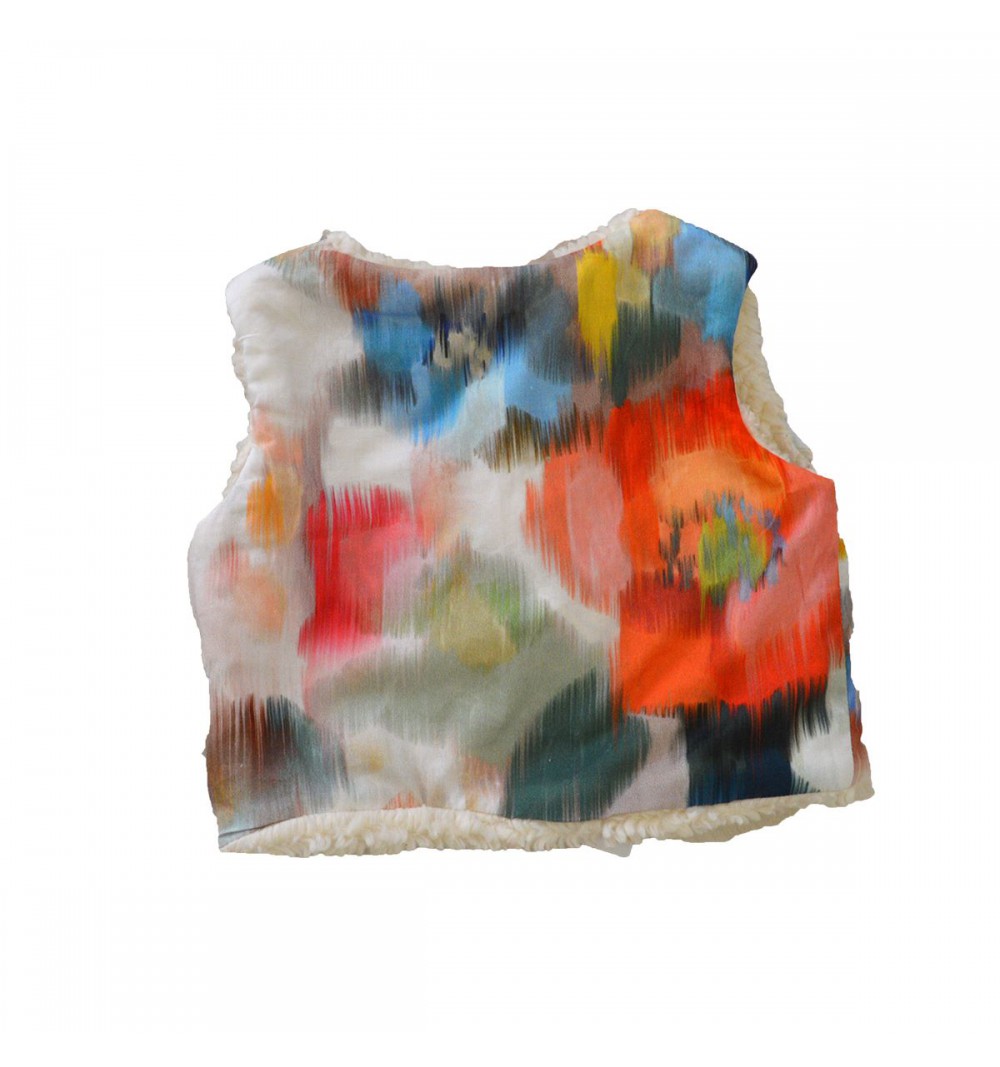 Gilet réversible et évolutif en coton bio - Berger doublure imprimée 11