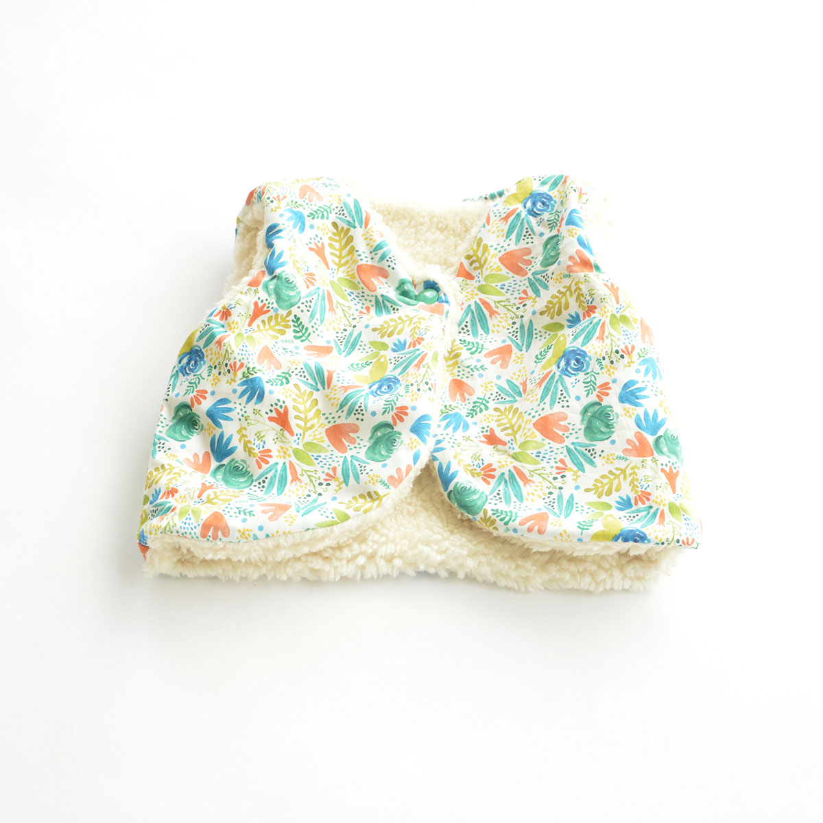 Gilet réversible et évolutif en coton bio - Berger doublure imprimée 15