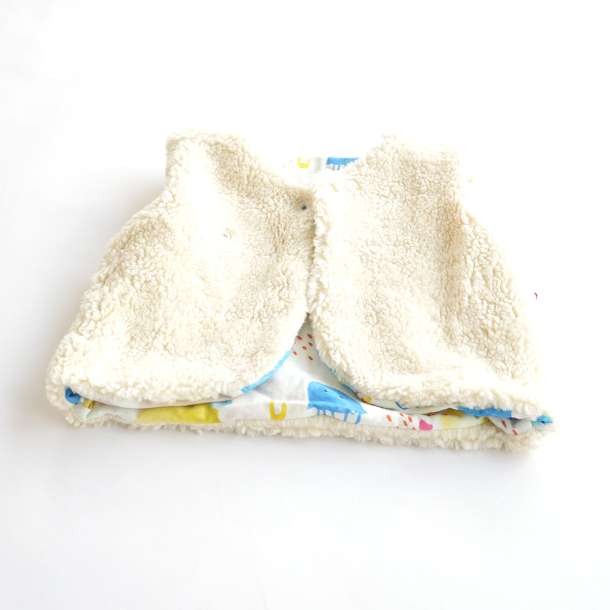 Gilet réversible et évolutif en coton bio - Berger doublure imprimée 14