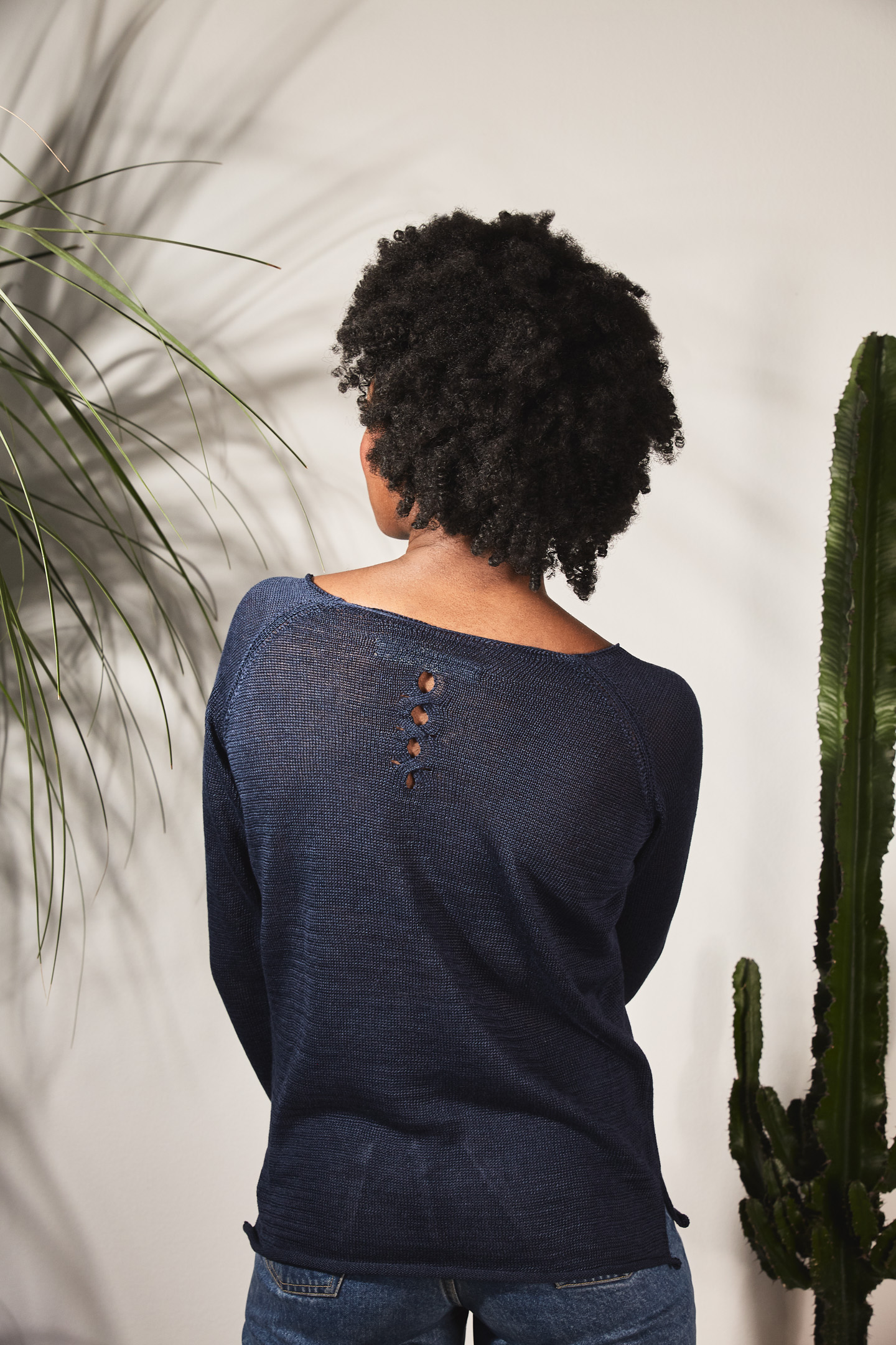 Pull Oseille col bateau 100% lin   - Vert Jungle 3