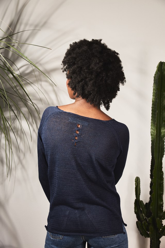 Pull Oseille col bateau 100% lin   - ficelle 3