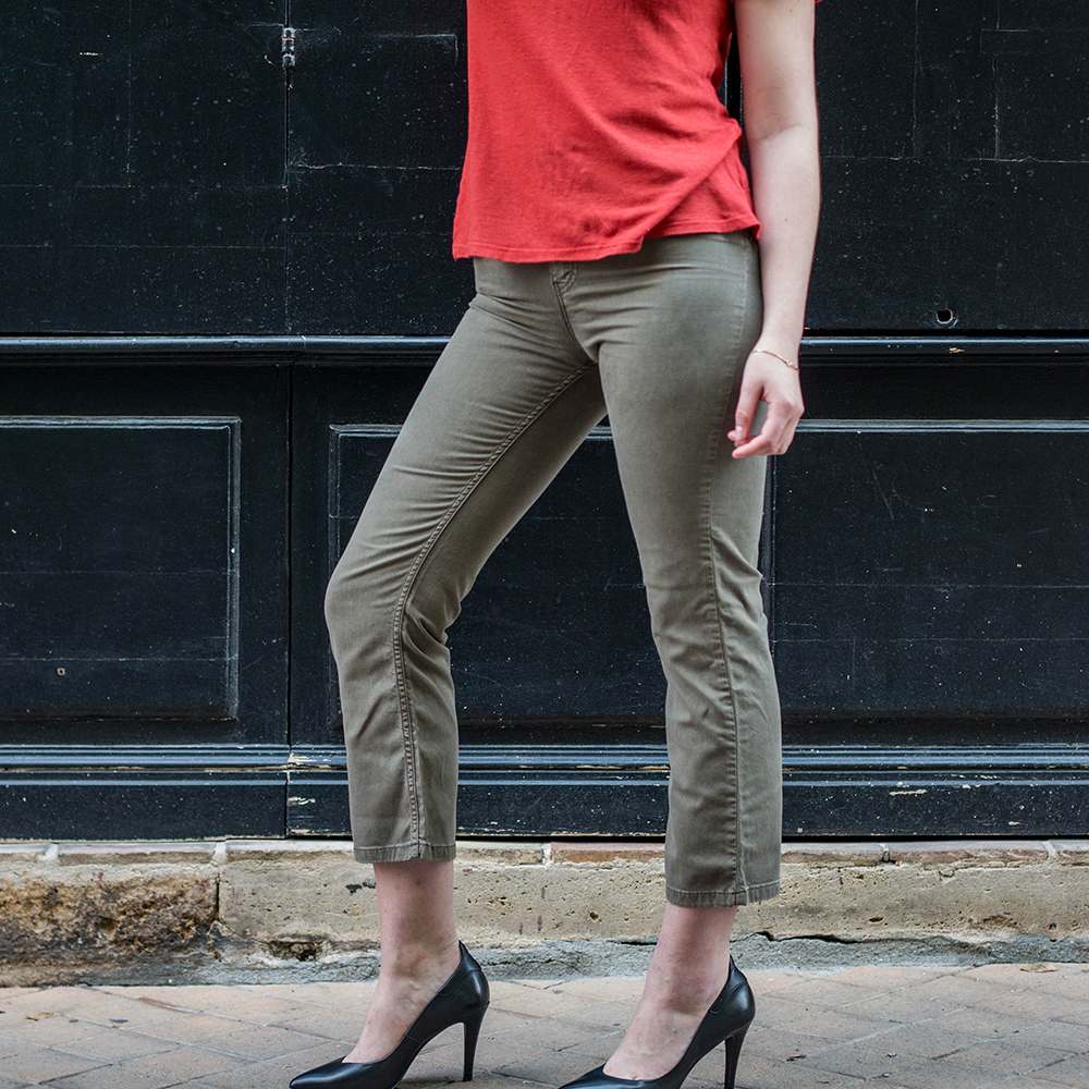 PANTACOURT ÉVASÉ 7/8 , TENCEL ET COTON RÉCYCLÉ, ZANE KAKI 6