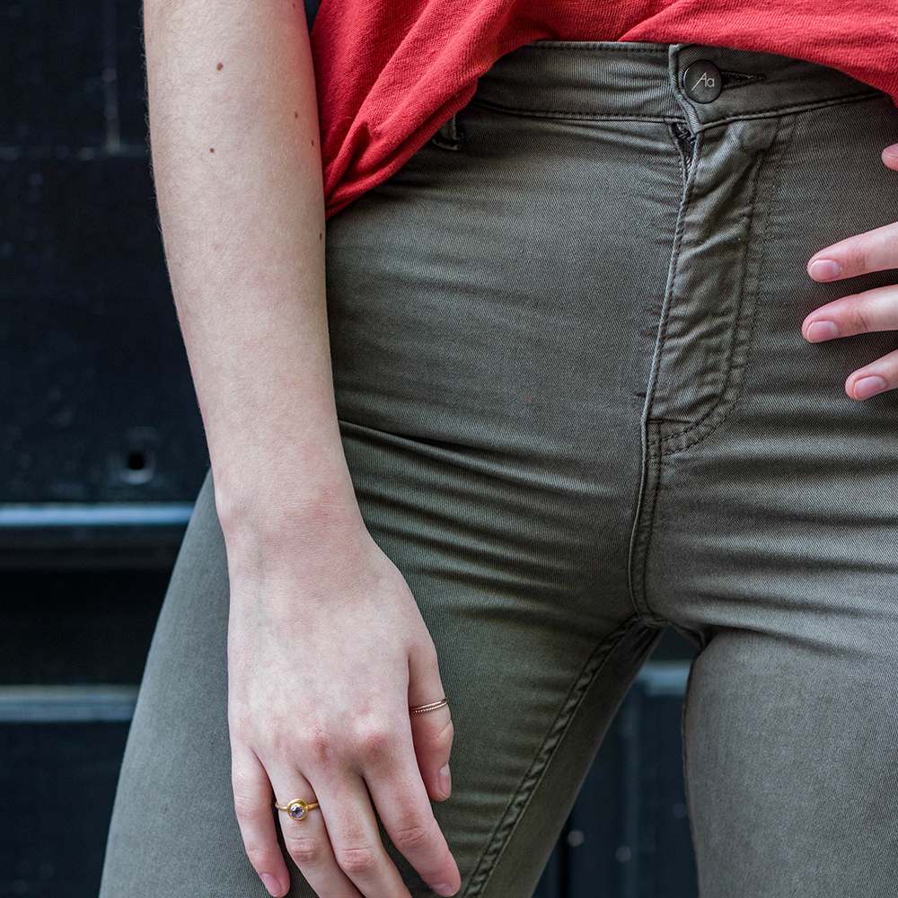 PANTACOURT ÉVASÉ 7/8 , TENCEL ET COTON RÉCYCLÉ, ZANE KAKI 5