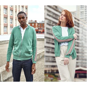 Gilet zippé 100% coton Pima - Vert d'eau